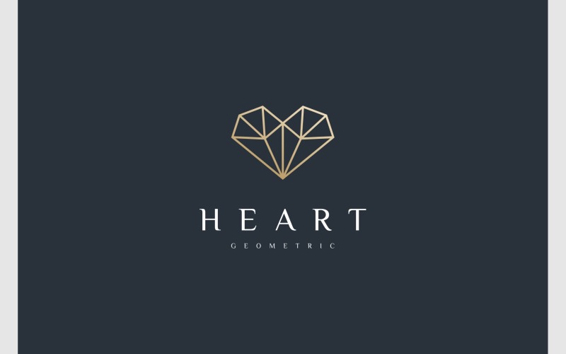 Szerelem szív geometrikus gyémánt ékszer logó