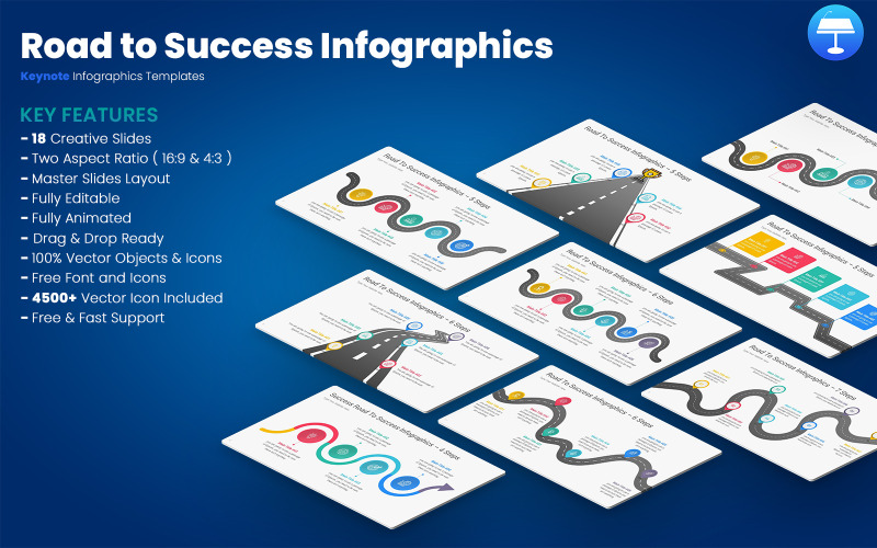 Weg naar succes Infographics Keynote-sjablonen