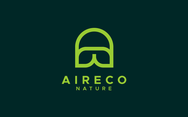 Bokstaven A eco logotyp formgivningsmall