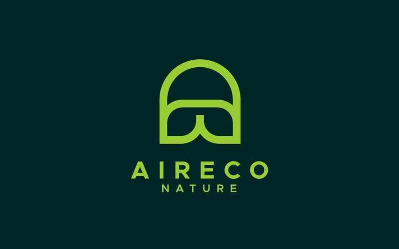 Letter A eco logo design template