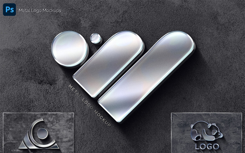 Metal Logo Maketleri - 3 Photoshop Şablonu