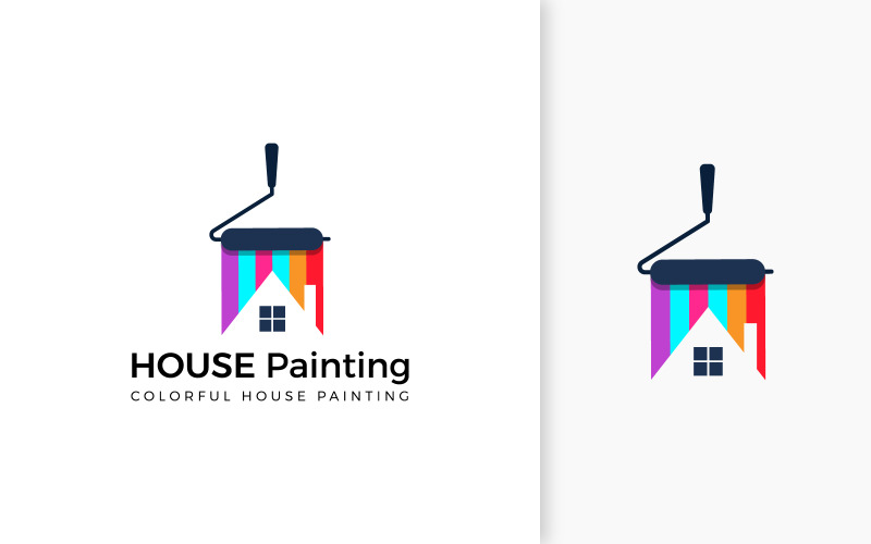 Modèle de conception de logo de peinture à la maison