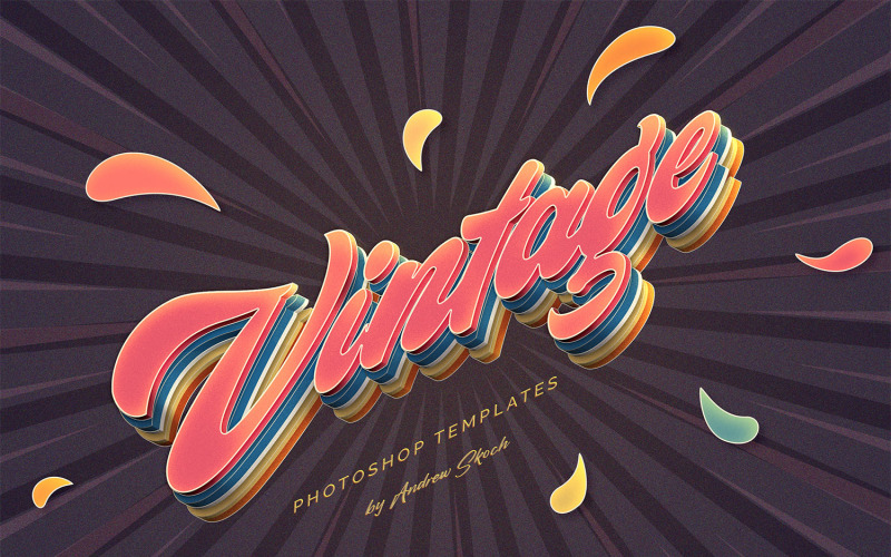 Plantillas de Photoshop con efectos de texto antiguos