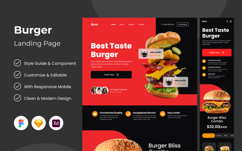 Burn - Strona docelowa burgera V2