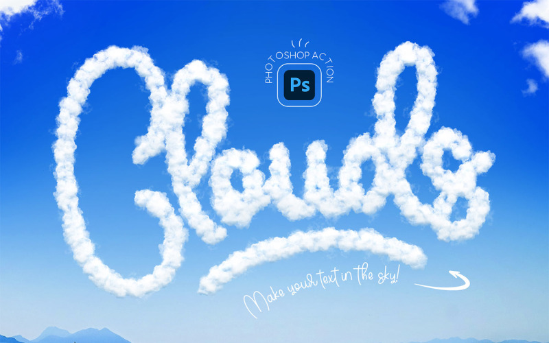 Cloud Text Akce Photoshopu