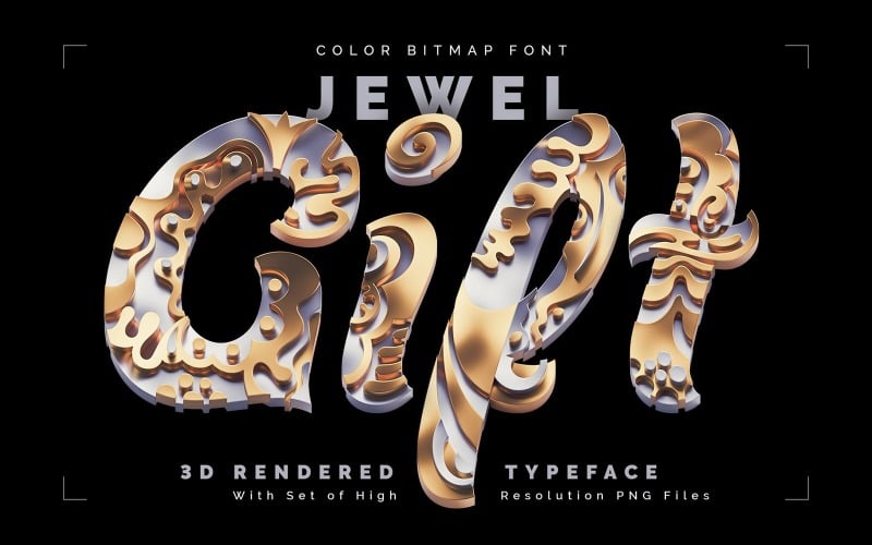 Jewel Gift — Barevné bitmapové písmo