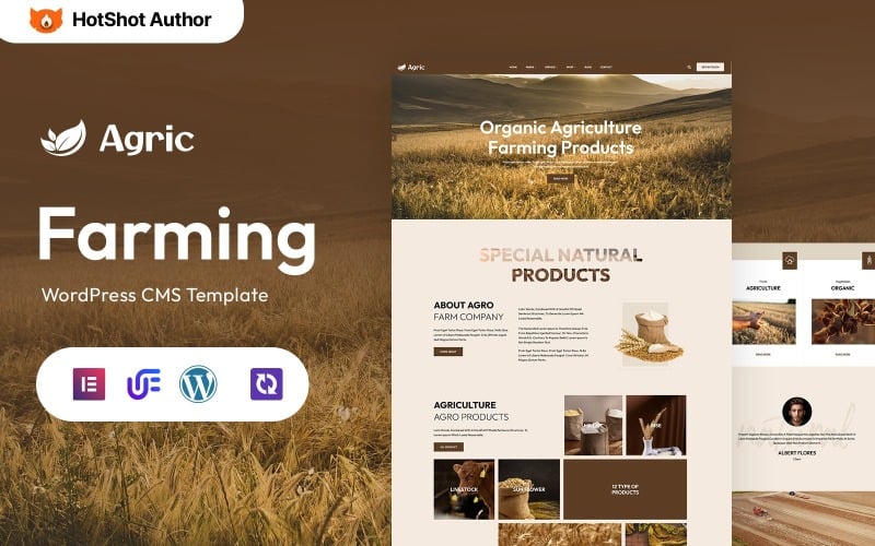 Agric - Tema Elementor multipropósito de WordPress para agricultura