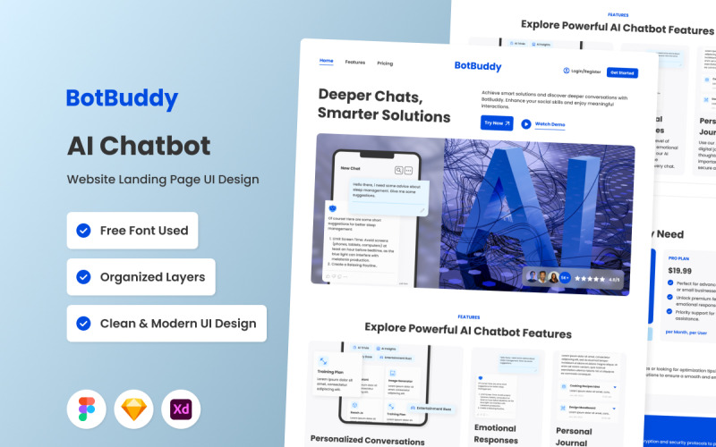 BotBuddy – KI-Chatbot-Website-Landingpage