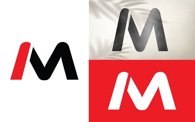 Design creativo del modello di logo della lettera IM MI