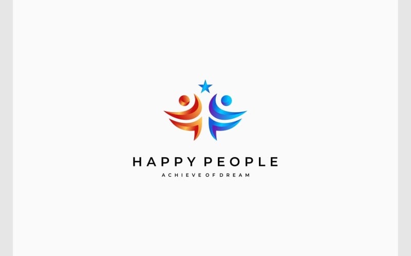 Happy People Success Colorful Logo