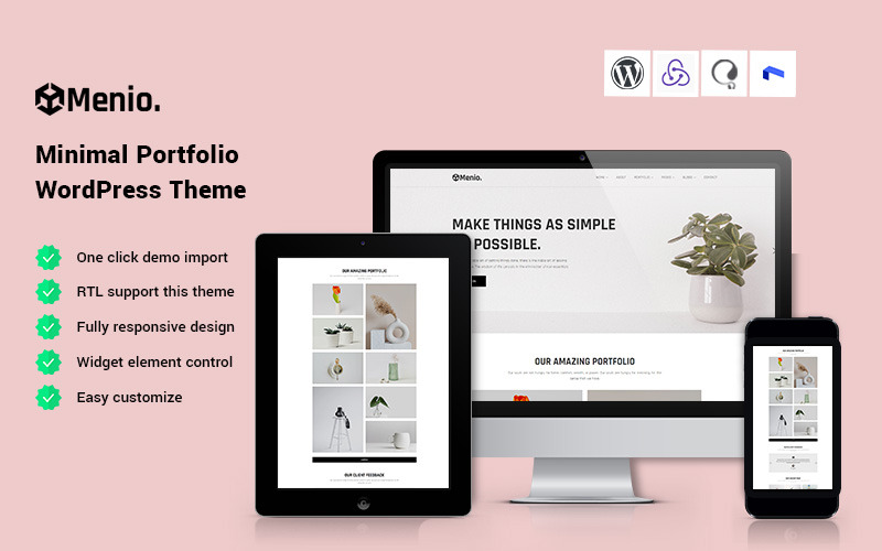 Menio - Tema WordPress con portfolio minimale