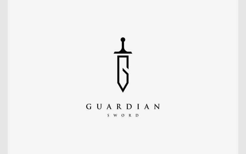 Letra G Espada Caballero Armadura Logo