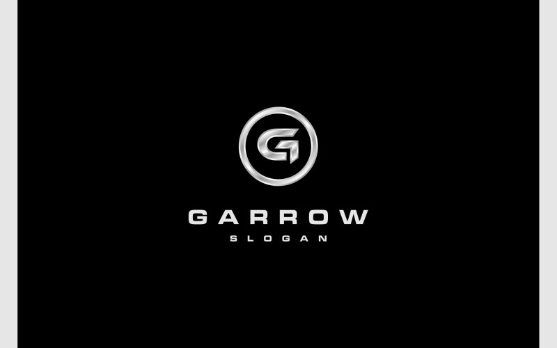 Letter G Arrow Up Silver Metal Logo