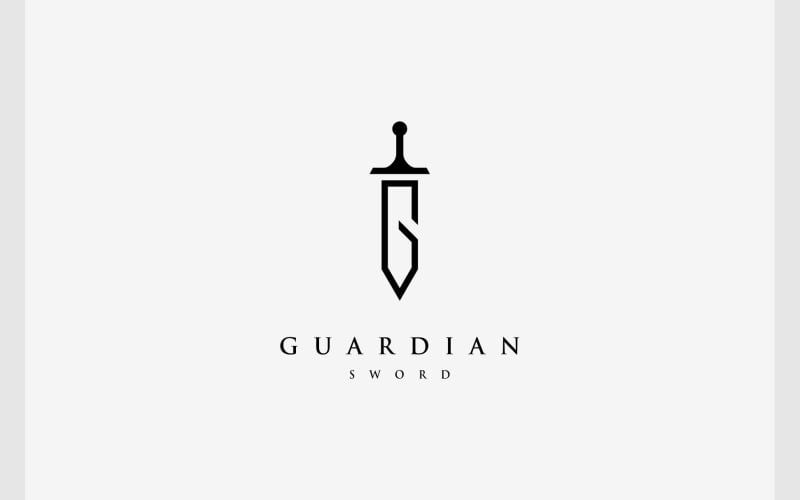 Letter G Sword Knight Armor Logo