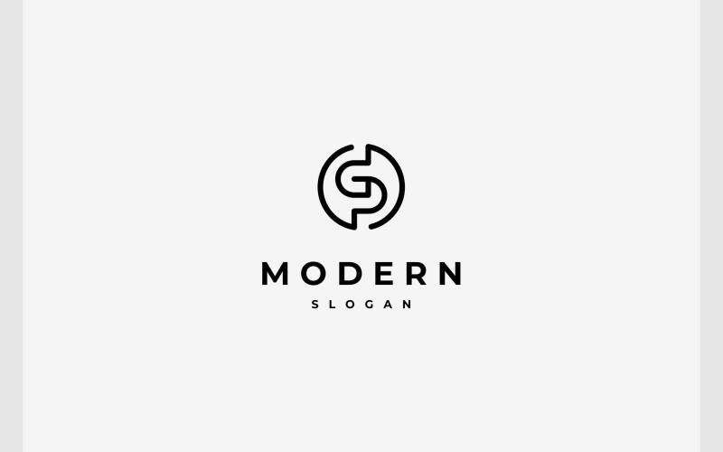 Písmeno GP PG Jednoduchý kruh Logo