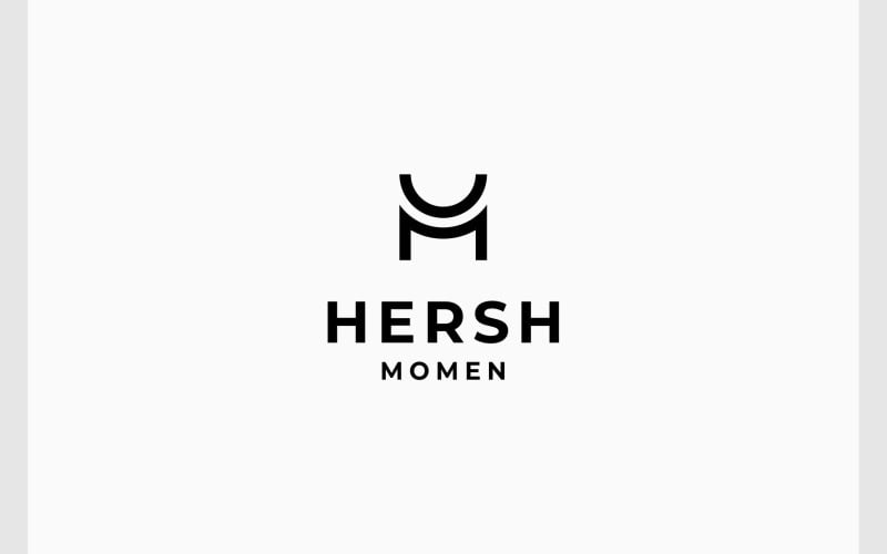 Буква HM MH Простой логотип с монограммой