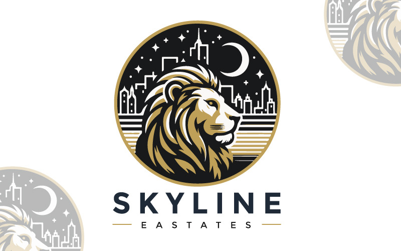 Дизайн логотипа недвижимости Regal Leone Face