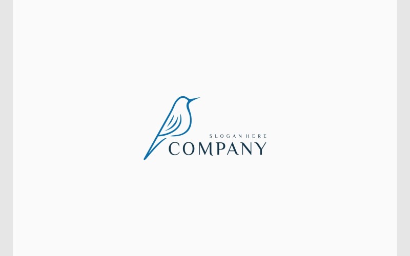 Enkel fågelkontur Elegant logotyp