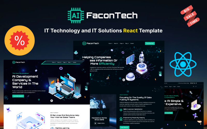 FaconTech – IT technológia és informatikai megoldások reakciósablonja