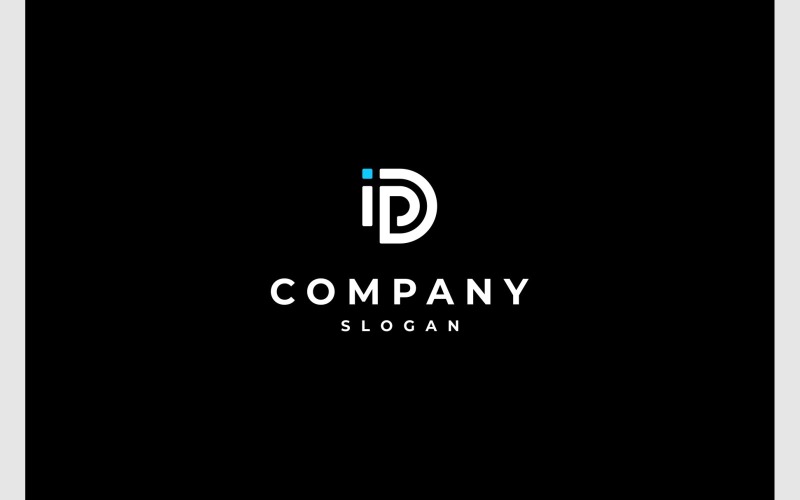Letter ID DI eenvoudig monogram-logo