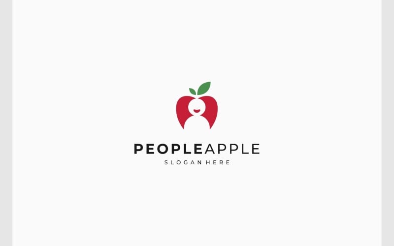 Logo della gente felice della frutta della mela