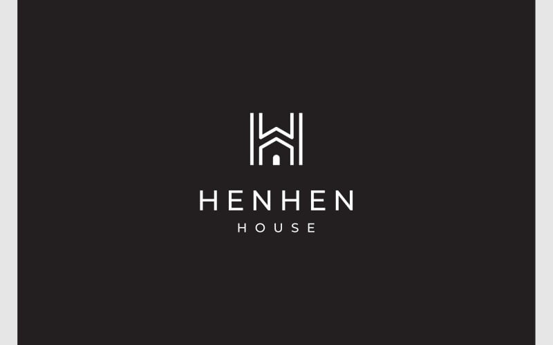 Logotipo de la construcción de la casa de la letra H