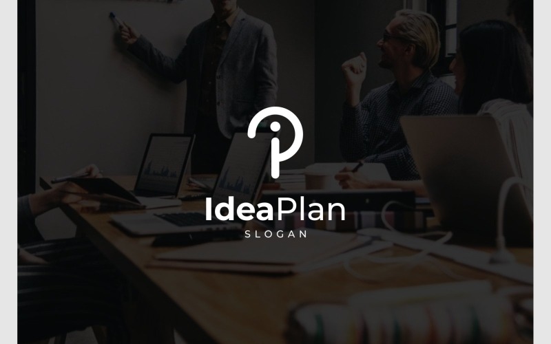 Logotipo simples do monograma da letra IP PI