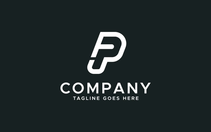 Modèle de conception de logo minimal de lettre FP