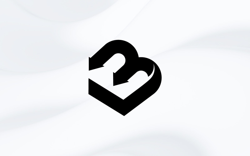 Modello di progettazione del logo con freccia della lettera LB