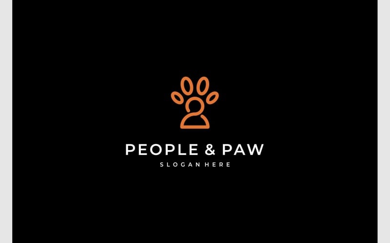 Pet Paw Footprint Human People Logo