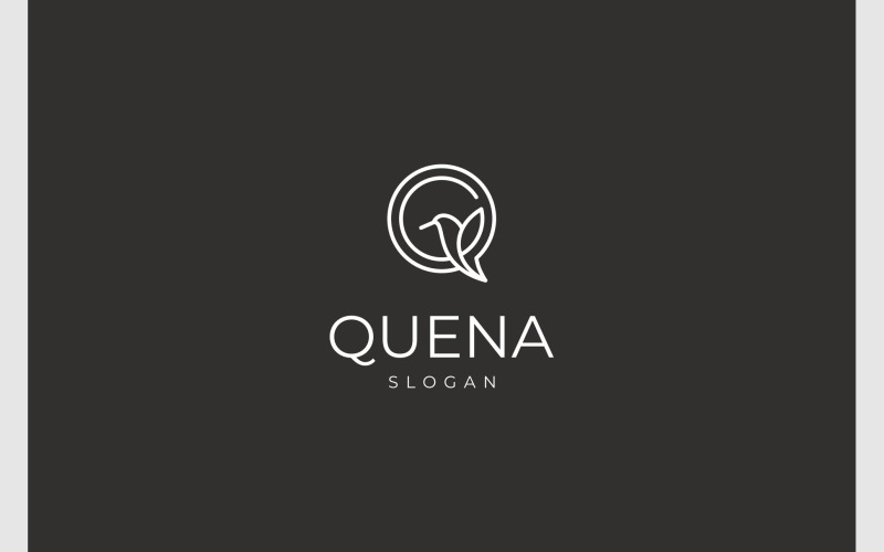 Proste logo kolibra litery Q