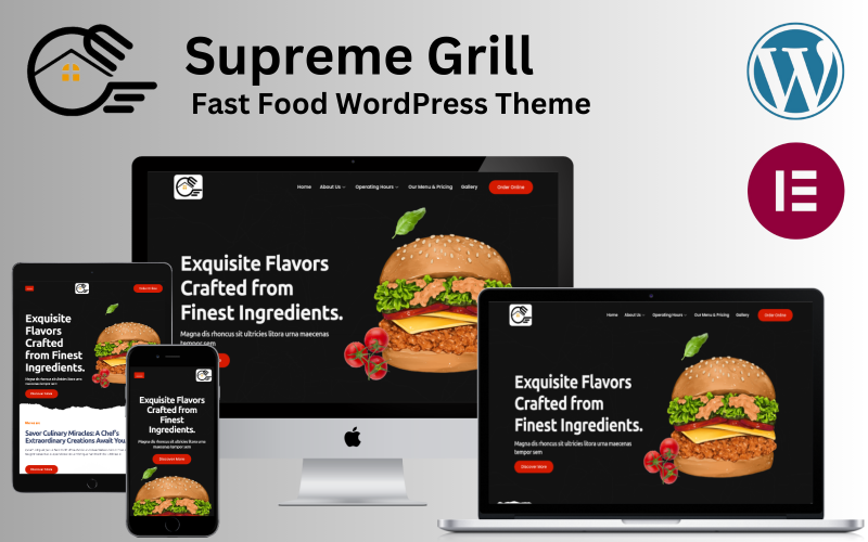 Supreme Grill - Snabbmat WordPress-tema