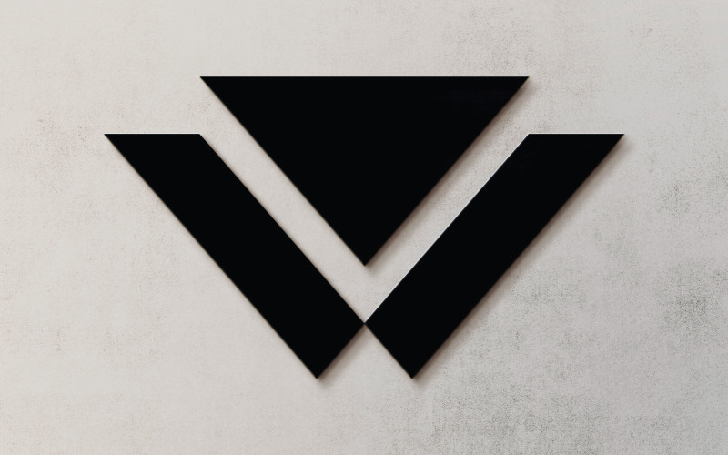 Design inicial do modelo de logotipo da letra WV