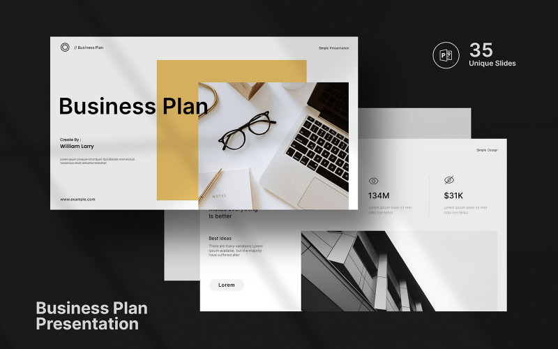 Digitaal businessplan PowerPoint-sjabloon