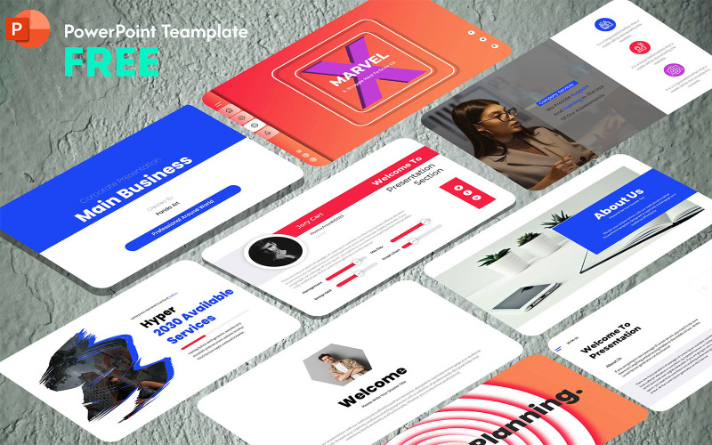 Gratis hoofdvoorbeeldplan PowerPoint-presentatiesjabloon