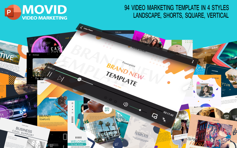 Plantilla de PowerPoint - marketing de vídeo Movid