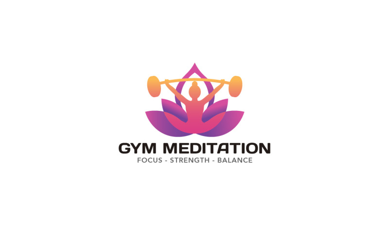 Spor Salonu Meditasyon Logo Şablonu