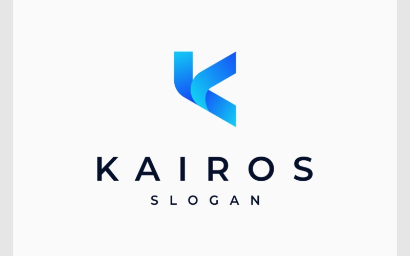 Bokstaven K färgglad gradientlogotyp