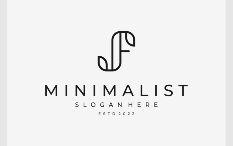 Буква JF Минималистский логотип