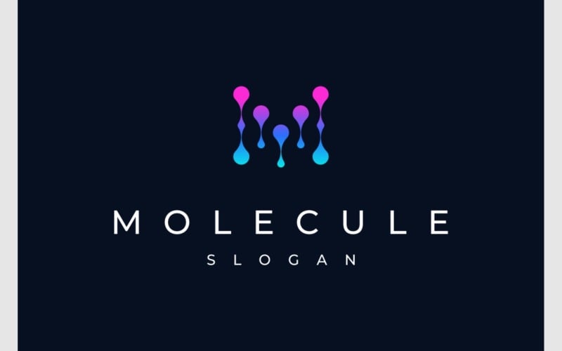 Буква М молекули підключення технології логотип