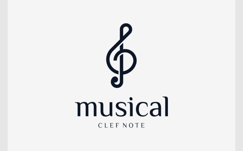 Clef Note Treble Musique Musicale Logo