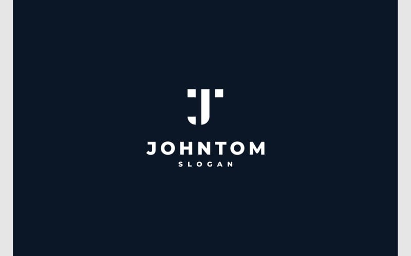 Lettera TJ JT logo semplice e minimale