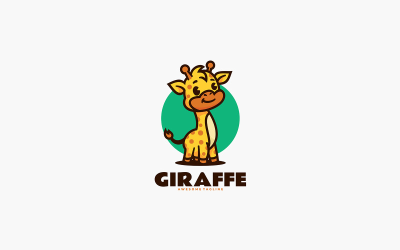 Logo della mascotte del fumetto della giraffa 1