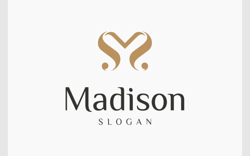 Logo élégant de luxe lettre M