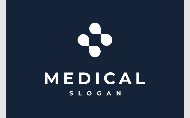 Logo simple abstrait médical croisé