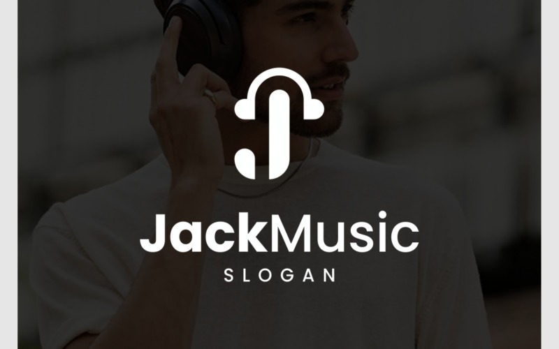 Písmeno J hudební logo pro sluchátka