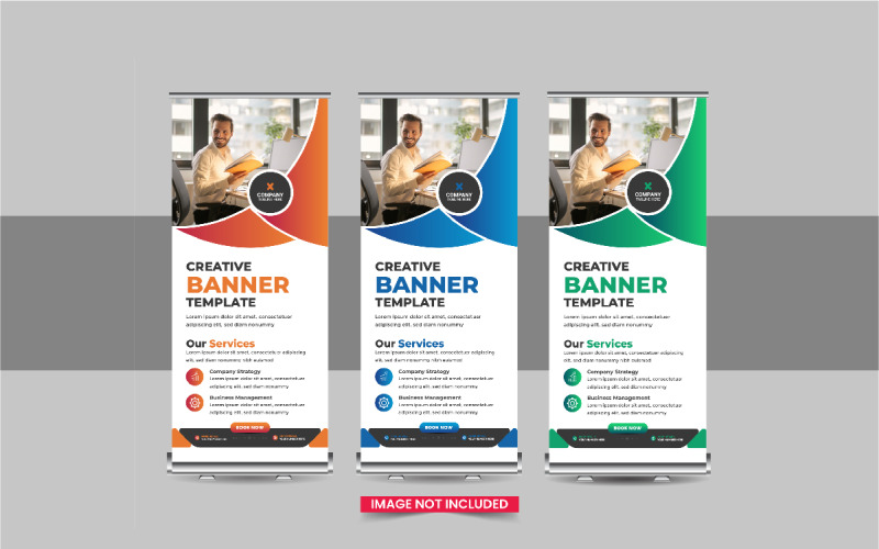 Roll-up banner of bedrijfsadvertentie oprolbare bannersjabloon