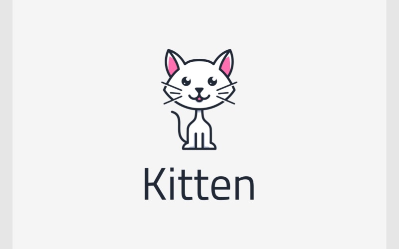 可爱的猫小猫吉祥物卡通标志