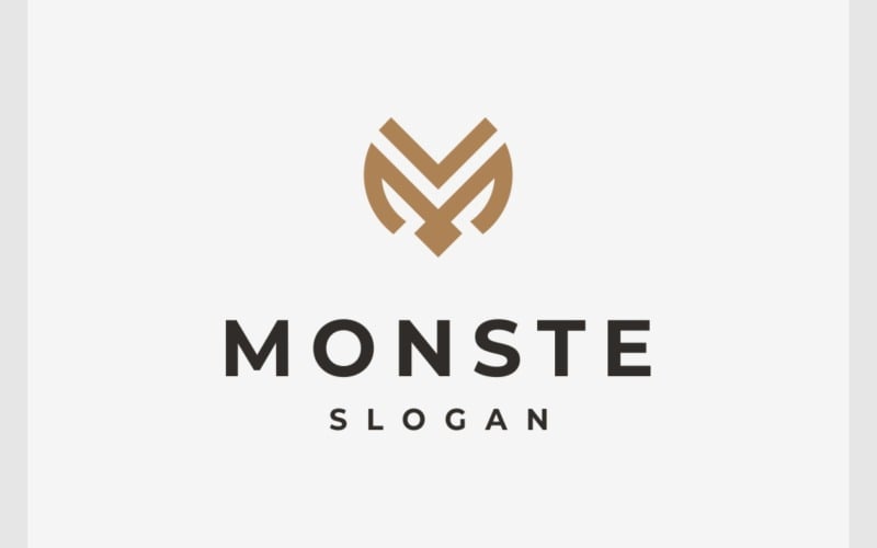 Lettera M iniziale logo elegante di lusso
