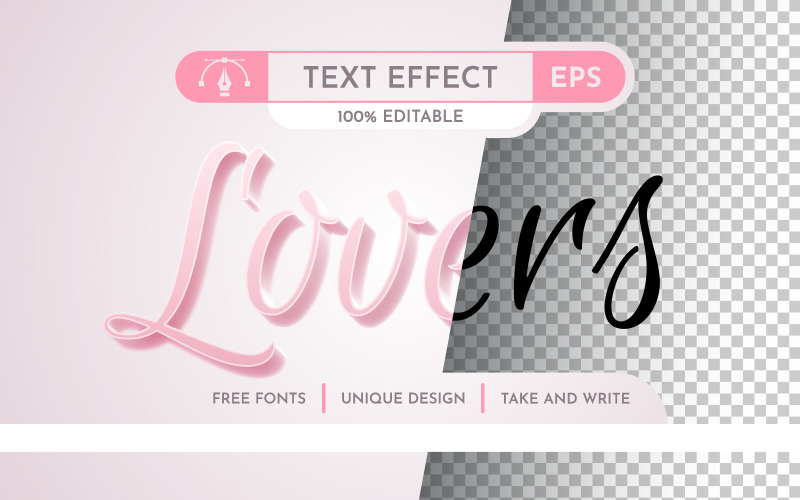 szerelmeseinek Szerkeszthető szövegeffektus, grafikai stílus